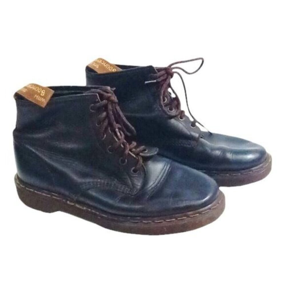 Dr. Marten’s Dark Brown Leather Worn In Casual Boots Made in UK 90s Vintage Mens